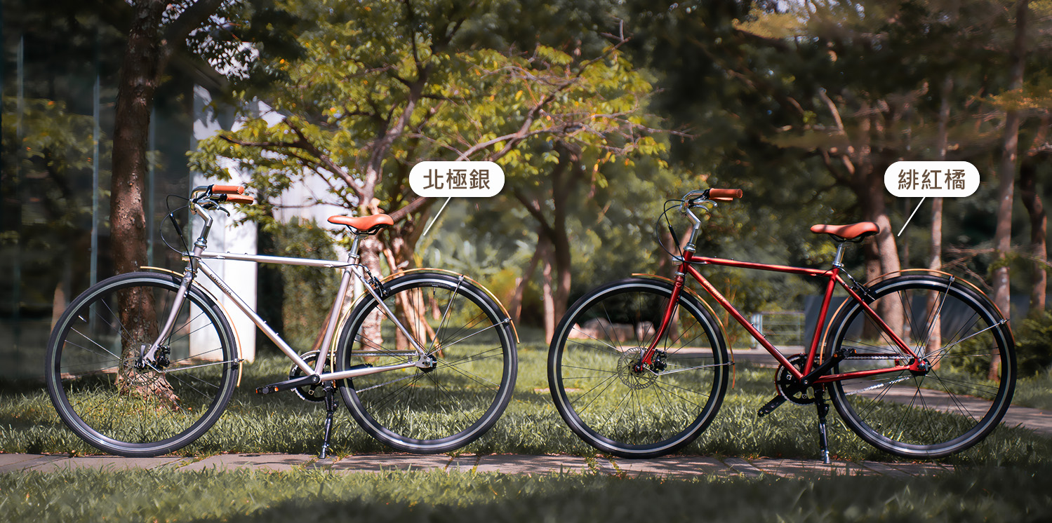 北極銀與緋紅橘車款前後陳列